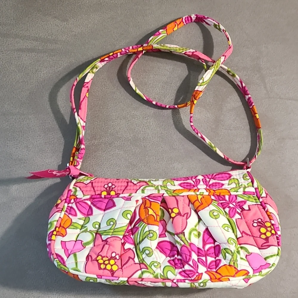 Vera Bradley Pink and Orange Floral Crossbody Bag - Picture 8 of 15